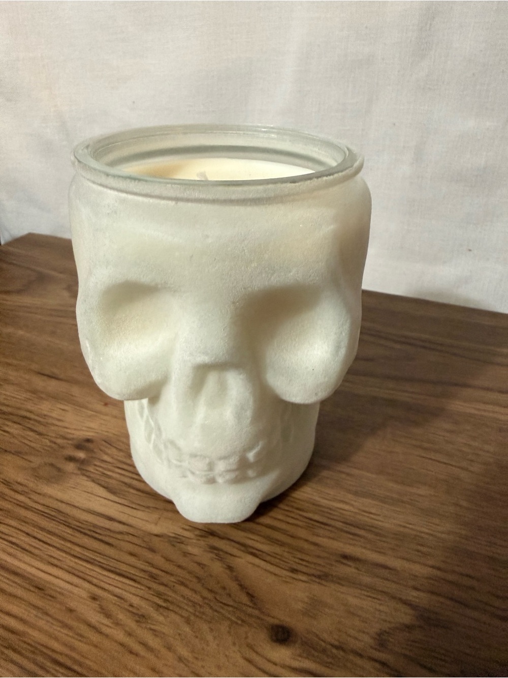 White Skull-Shaped Decorative Candle Jar - Home Accents